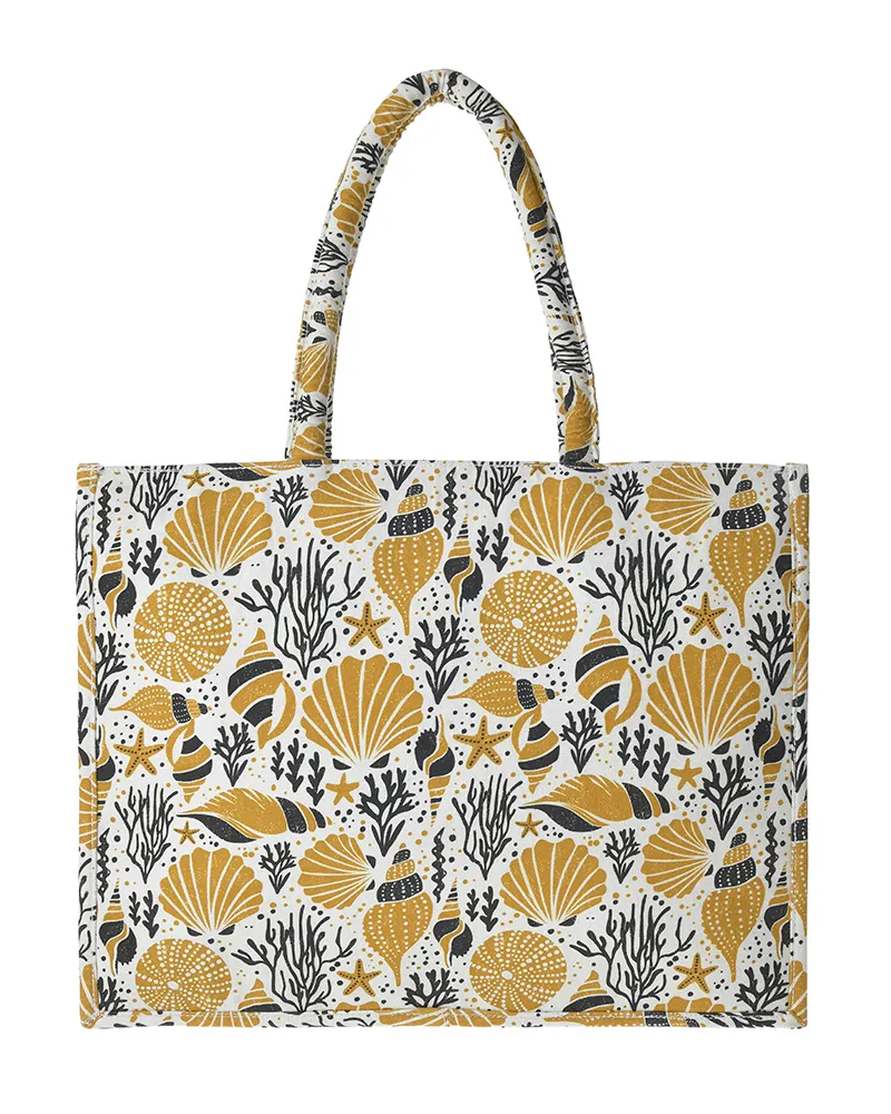 ΤΣΑΝΤΑ ΥΦΑΣΜΑΤΙΝΗ ΕΚΡΟΥ/ΜΟΥΣΤΑΡΔΙ/ΜΑΥΡΟ ΜΕ ΚΟΧΥΛΙΑ ΚΑΙ ΚΟΡΑΛΙΑ 40X32X14 (100% COTTON CANVAS) ΤΣΑΝΤΑ ΥΦΑΣΜΑΤΙΝΗ ΕΚΡΟΥ/ΜΟΥΣΤΑΡΔΙ/ΜΑΥΡΟ ΜΕ ΚΟΧΥΛΙΑ ΚΑΙ ΚΟΡΑΛΙΑ 40X32X14 (100% COTTON CANVAS)