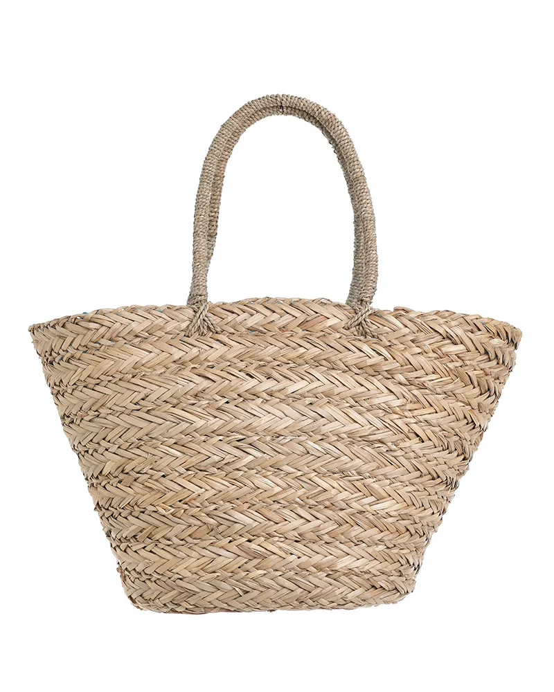 ΤΣΑΝΤΑ ΨΑΘΙΝΗ ''SEA SUN SALT'' ΜΕ ΤΥΡΚΟΥΑΖ ΛΕΠΤΟΜΕΡΕΙΕΣ ΚΑΙ ΦΟΥΝΤΑΚΙΑ 53Χ30