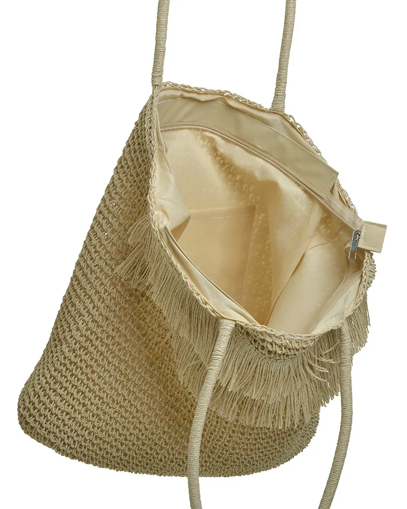 ΤΣΑΝΤΑ ΨΑΘΙΝΗ ΣΕ ΜΠΕΖ ΧΡΩΜΑ 48X10X46/70 (100% PAPER)