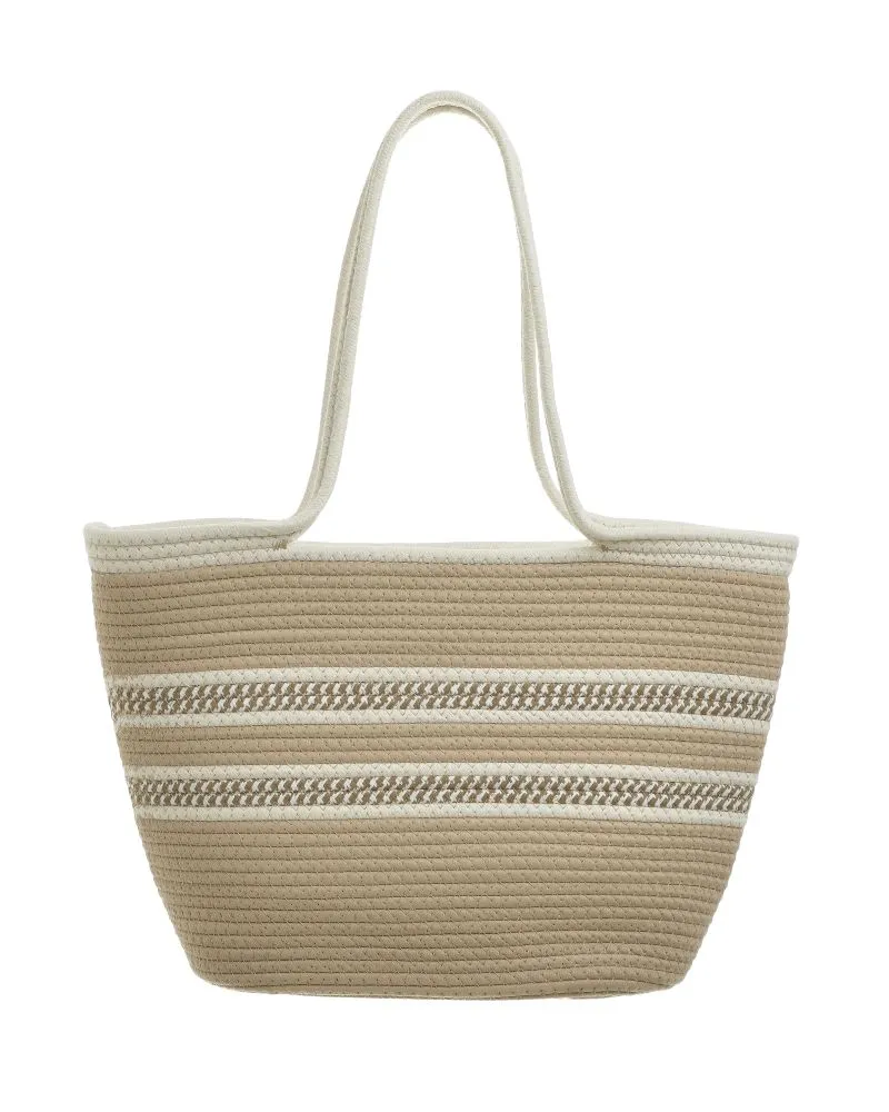 ΤΣΑΝΤΑ ΨΑΘΙΝΗ ΣΕ ΛΕΥΚΟ/ΜΠΕΖ ΧΡΩΜΑ 45X15X30/60 (60% COTTON/40% POLYESTER)