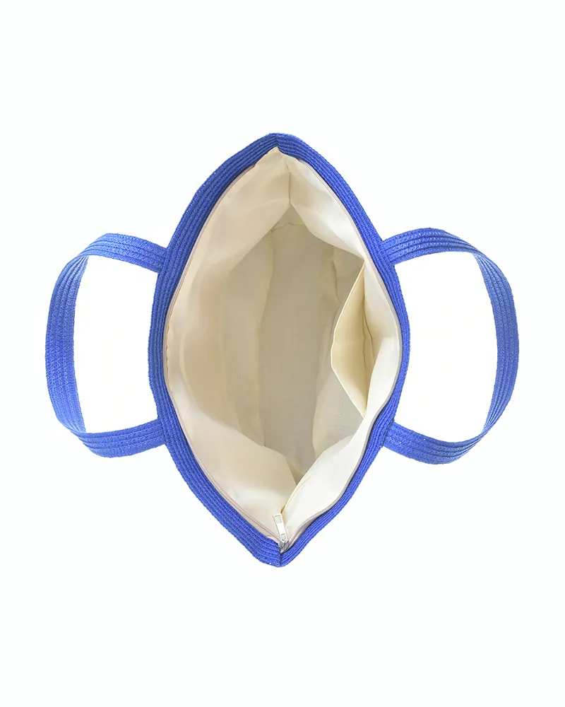 ΤΣΑΝΤΑ ΨΑΘΙΝΗ ΜΠΛΕ ΜΕ ΜΠΕΖ ΛΩΡΙΔΑ 48X30X14 (100%PAPER)