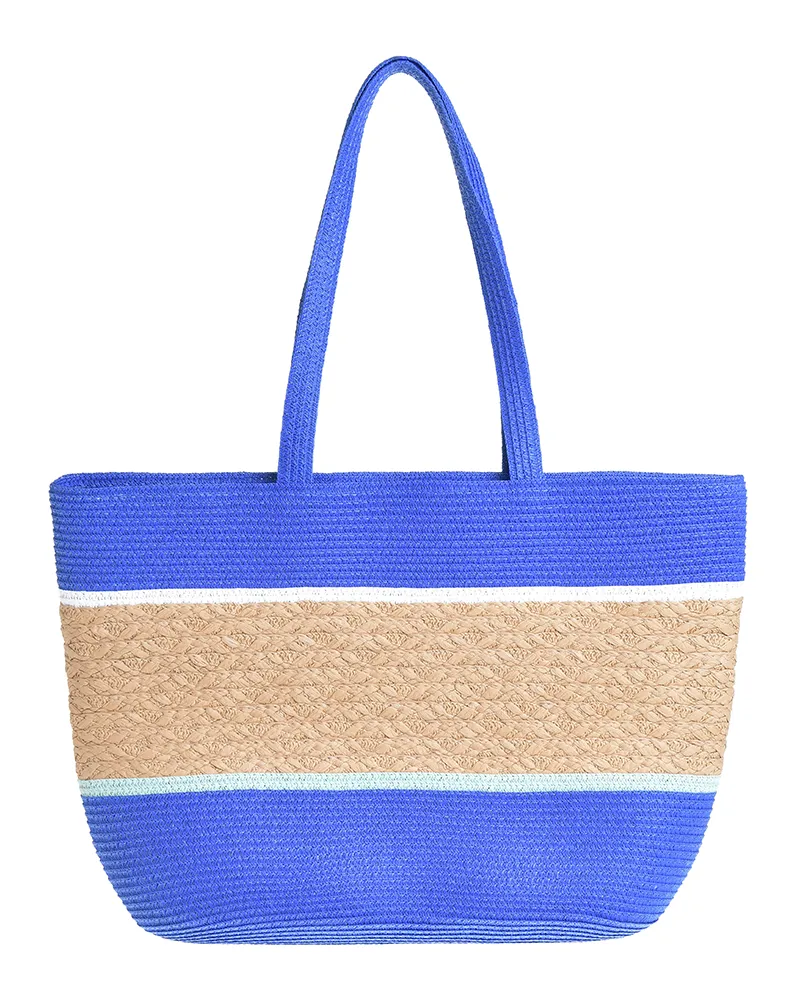 ΤΣΑΝΤΑ ΨΑΘΙΝΗ ΜΠΛΕ ΜΕ ΜΠΕΖ ΛΩΡΙΔΑ 48X30X14 (100%PAPER)