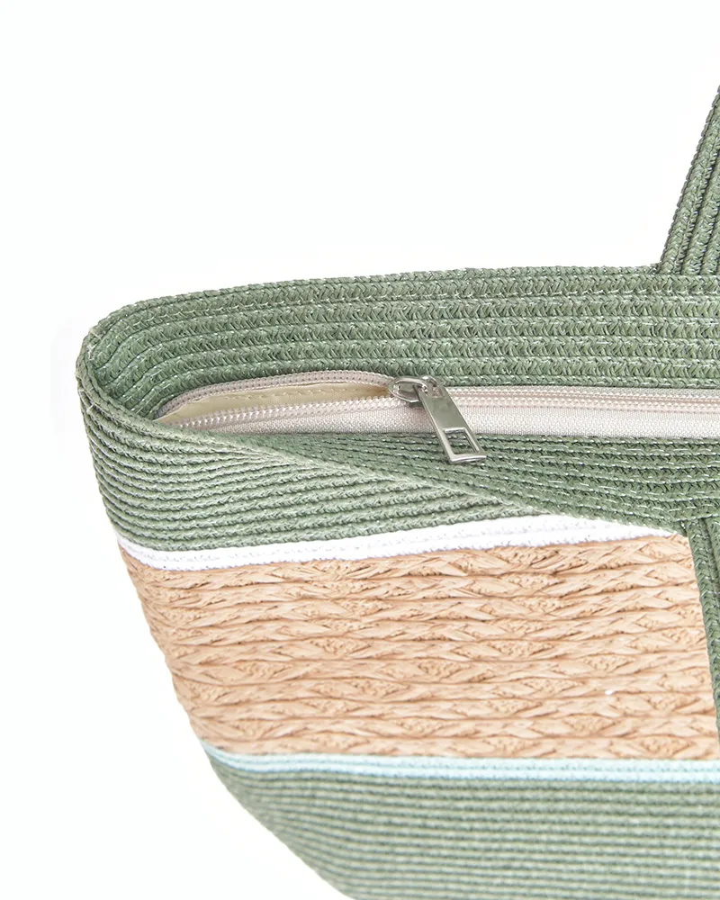 ΤΣΑΝΤΑ ΨΑΘΙΝΗ ΠΡΑΣΙΝΗ ΜΕ ΜΠΕΖ ΛΩΡΙΔΑ 48X30X16 (100%PAPER)