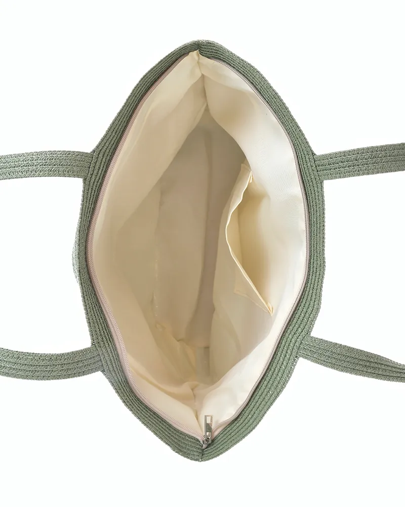 ΤΣΑΝΤΑ ΨΑΘΙΝΗ ΠΡΑΣΙΝΗ ΜΕ ΜΠΕΖ ΛΩΡΙΔΑ 48X30X16 (100%PAPER)