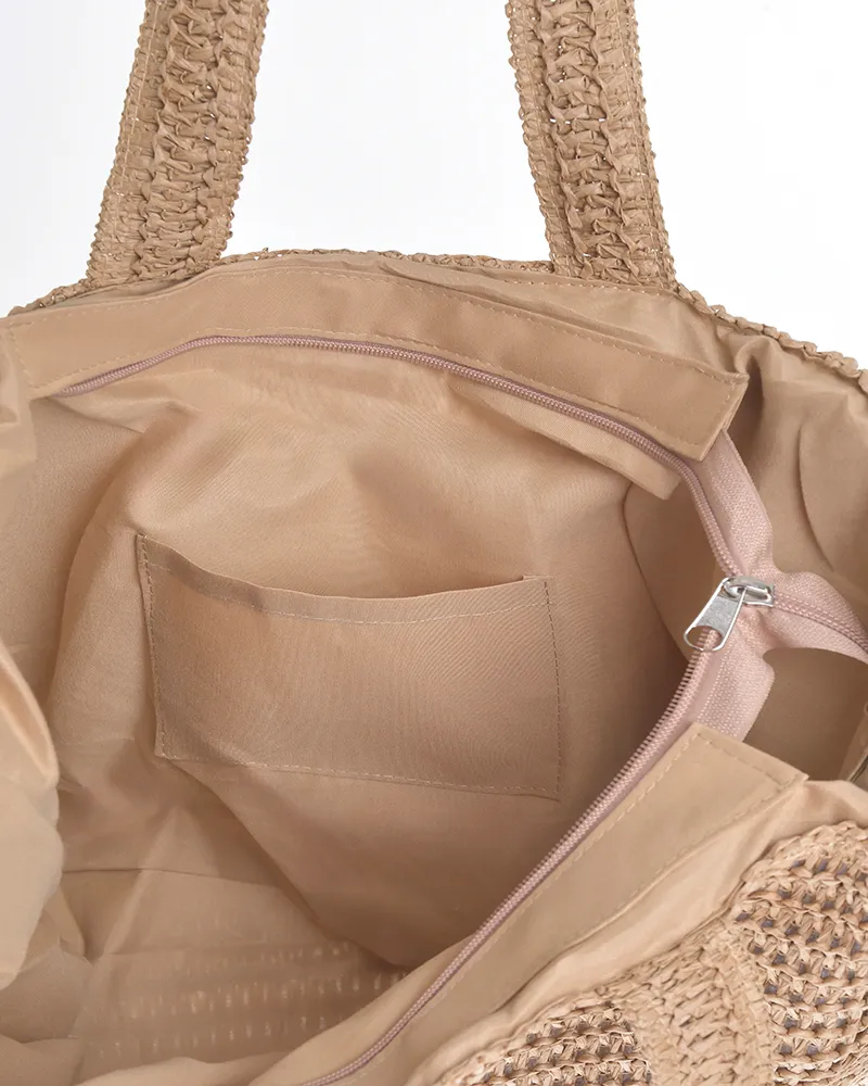 ΤΣΑΝΤΑ ΨΑΘΙΝΗ ΜΠΕΖ ΜΕ ΦΕΡΜΟΥΑΡ 42X37X16 (100% PAPER)