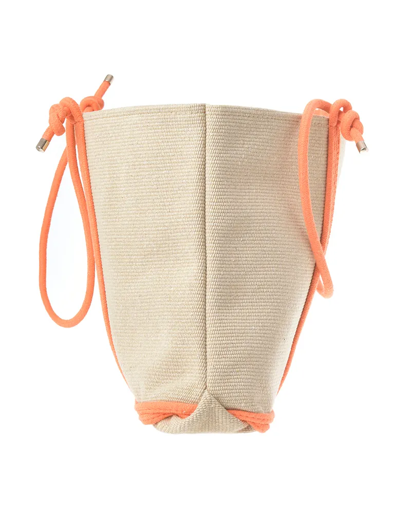 ΤΣΑΝΤΑ ΥΦΑΣΜΑΤΙΝΗ ΣΕ ΜΠΕΖ ΧΡΩΜΑ ΜΕ ΠΟΡΤΟΚΑΛΙ ΛΕΠΤΟΜΕΡΕΙΕΣ 50X33X10 (20% COTTON & 80% POLYESTER)