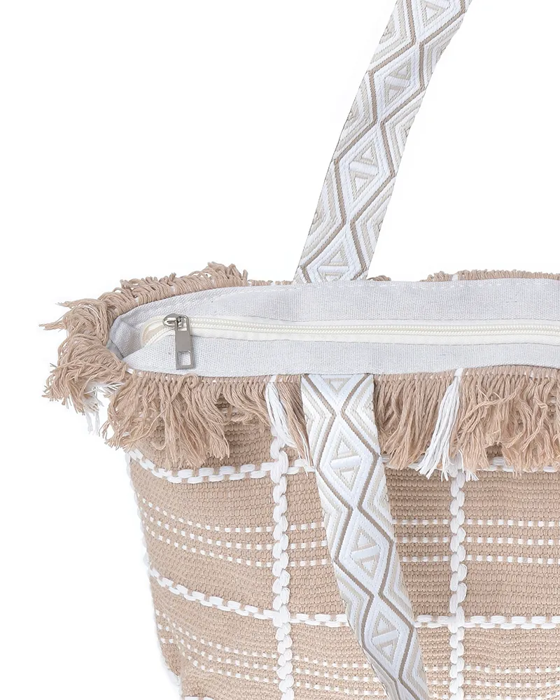 ΤΣΑΝΤΑ ΥΦΑΣΜΑΤΙΝΗ ΣΕ ΜΠΕΖ/ΛΕΥΚΟ ΧΡΩΜΑ 47X32X10 (35% COTTON & 65% POLYESTER) ΤΣΑΝΤΑ ΥΦΑΣΜΑΤΙΝΗ ΣΕ ΜΠΕΖ/ΛΕΥΚΟ ΧΡΩΜΑ 47X32X10 (35% COTTON & 65% POLYESTER)