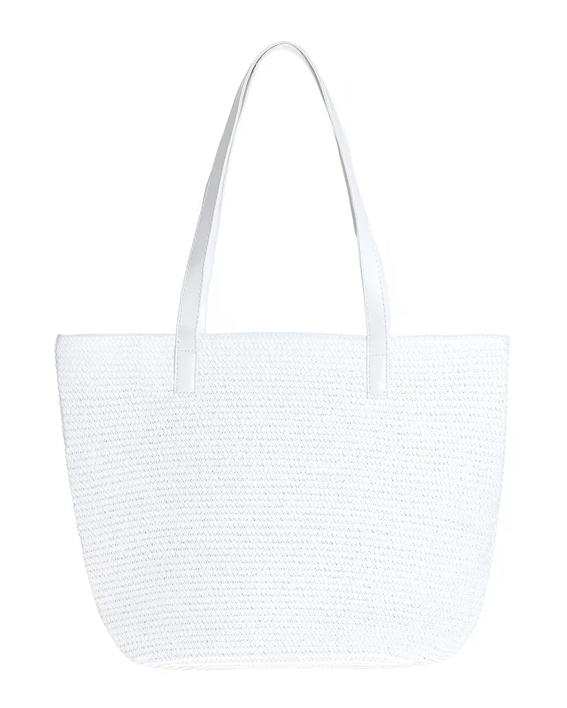 ΤΣΑΝΤΑ ΘΑΛΑΣΣΗΣ ΥΦΑΣΜΑΤΙΝΗ ΣΕ ΕΚΡΟΥ/ΛΕΥΚΟ/ΓΑΛΑΖΙΟ ΜΕ ΦΛΑΜΙΝΓΚΟ 43Χ30 (100% PAPER)