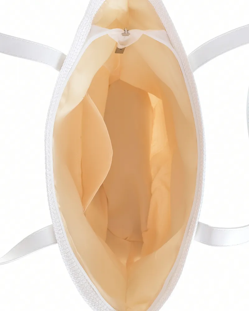 ΤΣΑΝΤΑ ΘΑΛΑΣΣΗΣ ΥΦΑΣΜΑΤΙΝΗ ΣΕ ΕΚΡΟΥ/ΛΕΥΚΟ/ΓΑΛΑΖΙΟ ΜΕ ΦΛΑΜΙΝΓΚΟ 43Χ30 (100% PAPER)