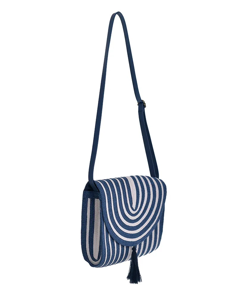 ΤΣΑΝΤΑΚΙ ΨΑΘΙΝΟ ΜΠΛΕ/ΕΚΡΟΥ ΜΕ ΡΙΓΕΣ 26Χ8Χ21