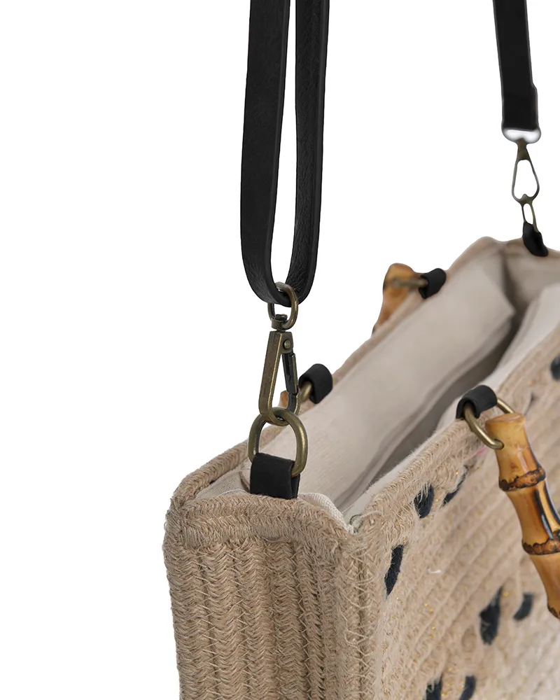 ΤΣΑΝΤΑ ΨΑΘΙΝΗ ΜΑΥΡΗ/ΕΚΡΟΥ ΜΕ ΚΟΚΚΑΛΙΝΑ ΧΕΡΟΥΛΙΑ 31Χ8Χ23