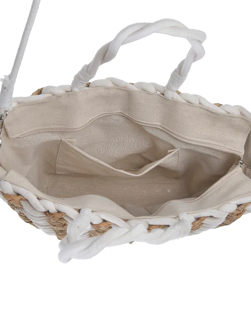 ΤΣΑΝΤΑ ΨΑΘΙΝΗ ΜΠΕΖ/ΕΚΡΟΥ 25,5Χ13Χ5Χ25,5