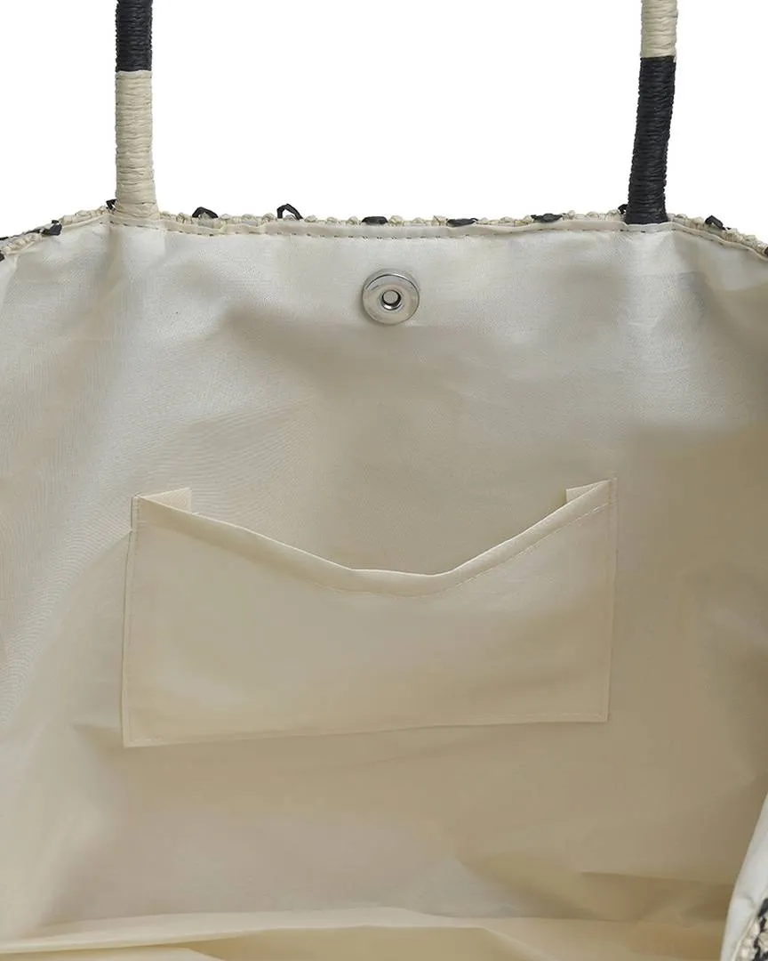 ΤΣΑΝΤΑ ΨΑΘΙΝΗ ΣΕ ΕΚΡΟΥ/ΜΑΥΡΟ ΧΡΩΜΑ (100% POLYESTER)