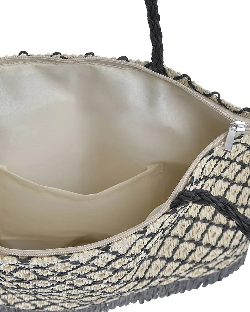 ΤΣΑΝΤΑ ΨΑΘΙΝΗ ΣΕ ΕΚΡΟΥ ΧΡΩΜΑ ΜΕ ΜΑΥΡΕΣ ΛΕΠΤΟΜΕΡΕΙΕΣ (100% PAPER)