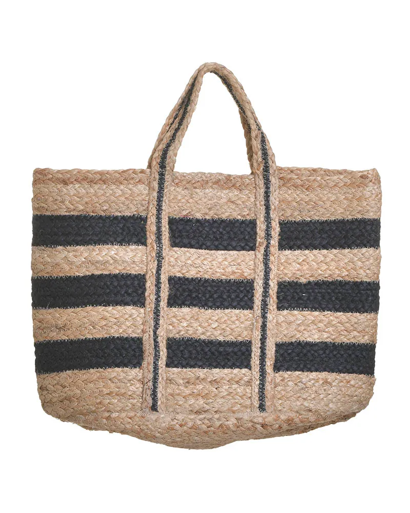 ΤΣΑΝΤΑ ΨΑΘΙΝΗ ΜΕ ΜΑΥΡΕΣ ΡΙΓΕΣ (100%JUTE) 45X15X35/50 ΤΣΑΝΤΑ ΨΑΘΙΝΗ ΜΕ ΜΑΥΡΕΣ ΡΙΓΕΣ (100%JUTE) 45X15X35/50