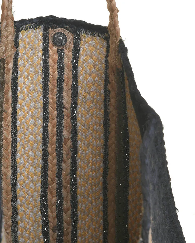 ΤΣΑΝΤΑ ΨΑΘΙΝΗ ΜΑΥΡΗ/ΜΠΕΖ (100%JUTE) 44X10X35/60