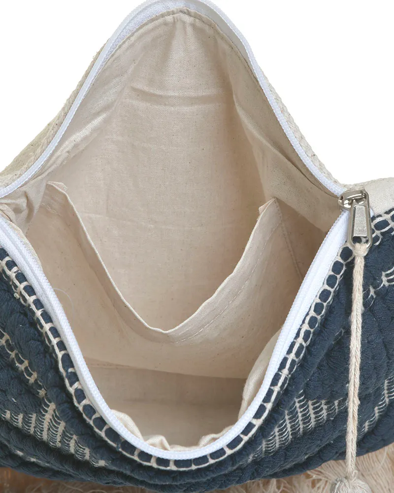 ΤΣΑΝΤΑΚΙ ΥΦΑΣΜΑΤΙΝΟ/ ΦΑΚΕΛΟΣ ΜΠΛΕ/ΜΠΕΖ ΜΕ ΜΠΕΖ ΚΡΟΣΣΙΑ (100% COTTON) 30X2X25/38