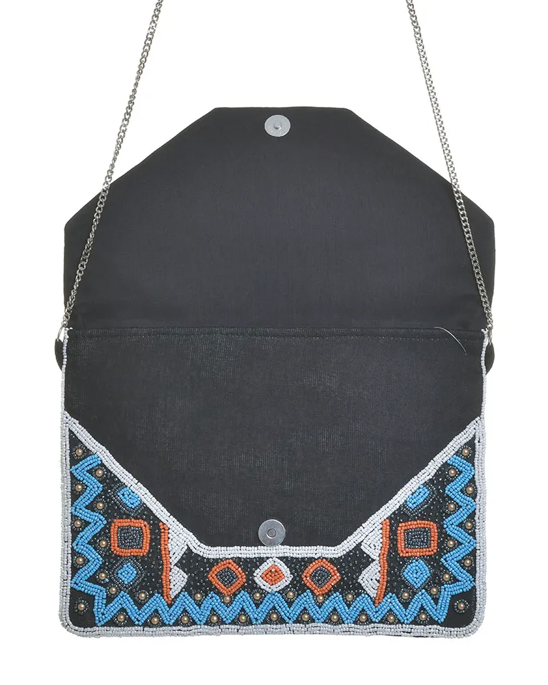 ΤΣΑΝΤΑΚΙ ΥΦΑΣΜΑΤΙΝΟ ΜΑΥΡΟ ΜΕ ΠΟΛΥΧΡΩΜΕΣ ΧΑΝΤΡΕΣ (100% POLYESTER) 30X1X20/68