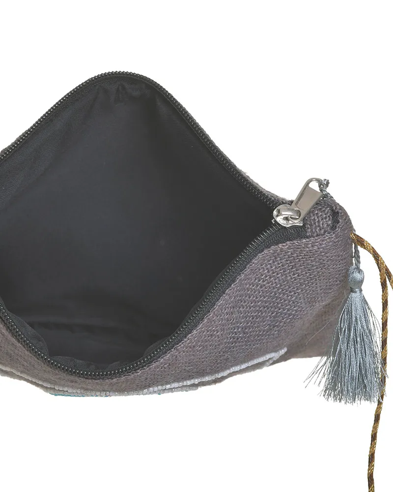 ΤΣΑΝΤΑΚΙ ΥΦΑΣΜΑΤΙΝΟ ΓΚΡΙ ''ΜΑΤΙ'' ΜΕ ΧΑΝΤΡΕΣ (100% COTTON) 25X1X20