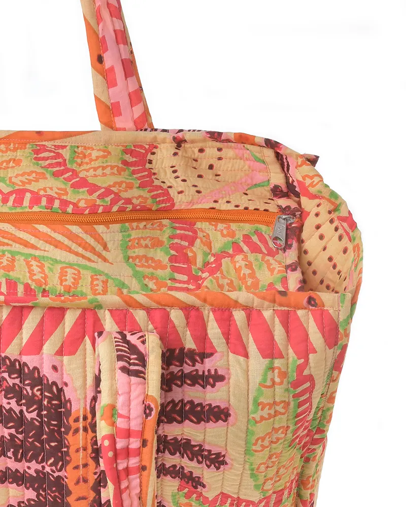 ΤΣΑΝΤΑ ΥΦΑΣΜΑΤΙΝΗ ΚΟΚΚΙΝΗ ΠΟΡΤΟΚΑΛΙ 37X33X18 (100% COTTON)