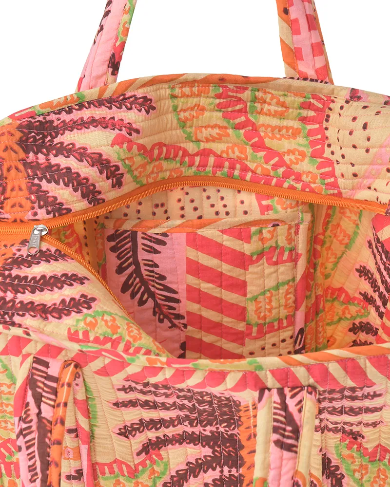 ΤΣΑΝΤΑ ΥΦΑΣΜΑΤΙΝΗ ΚΟΚΚΙΝΗ ΠΟΡΤΟΚΑΛΙ 37X33X18 (100% COTTON)