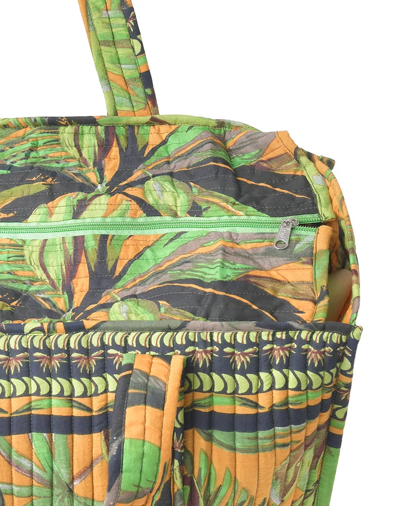 ΤΣΑΝΤΑ ΥΦΑΣΜΑΤΙΝΗ ''TROPICAL'' ME ΚΙΤΡΙΝΟ ΧΡΩΜΑ 37X33X18 (100% COTTON)