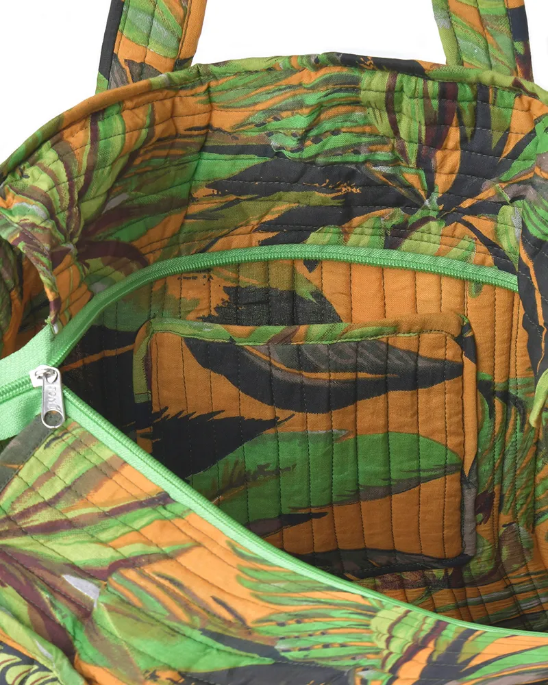 ΤΣΑΝΤΑ ΥΦΑΣΜΑΤΙΝΗ ''TROPICAL'' ME ΚΙΤΡΙΝΟ ΧΡΩΜΑ 37X33X18 (100% COTTON)