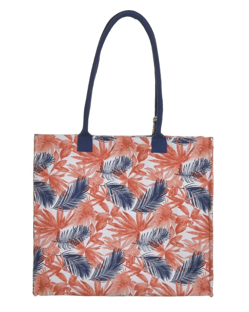 ΤΣΑΝΤΑ ΥΦΑΣΜΑΤΙΝH ΠΟΡΤΟΚΑΛΙ/ΜΠΛΕ ΜΕ ΦΥΛΛΑ (50%COTTON 50% POLYESTER) 42Χ15Χ38/62 ΤΣΑΝΤΑ ΥΦΑΣΜΑΤΙΝH ΠΟΡΤΟΚΑΛΙ/ΜΠΛΕ ΜΕ ΦΥΛΛΑ (50%COTTON 50% POLYESTER) 42Χ15Χ38/62