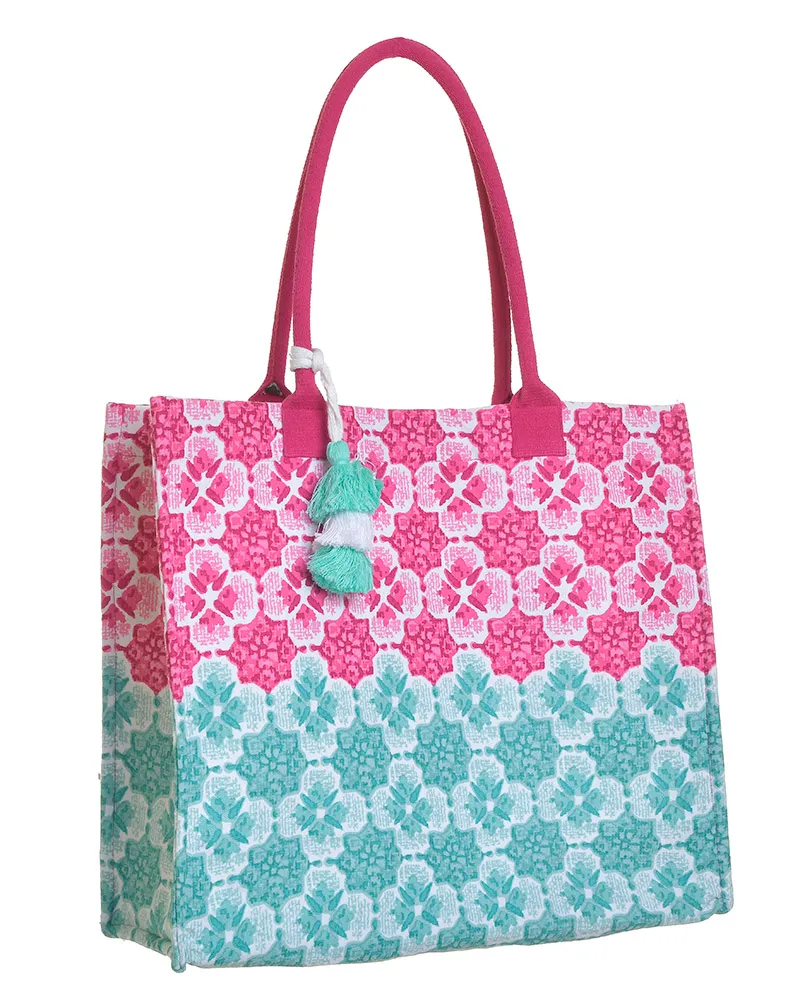 ΤΣΑΝΤΑ ΥΦΑΣΜΑΤΙΝH ΠΡΑΣΙΝΟ/ΡΟΖ ΜΕ ΣΧΕΔΙΑ (50%COTTON 50% POLYESTER) 42Χ15Χ38/62 ΤΣΑΝΤΑ ΥΦΑΣΜΑΤΙΝH ΠΡΑΣΙΝΟ/ΡΟΖ ΜΕ ΣΧΕΔΙΑ (50%COTTON 50% POLYESTER) 42Χ15Χ38/62