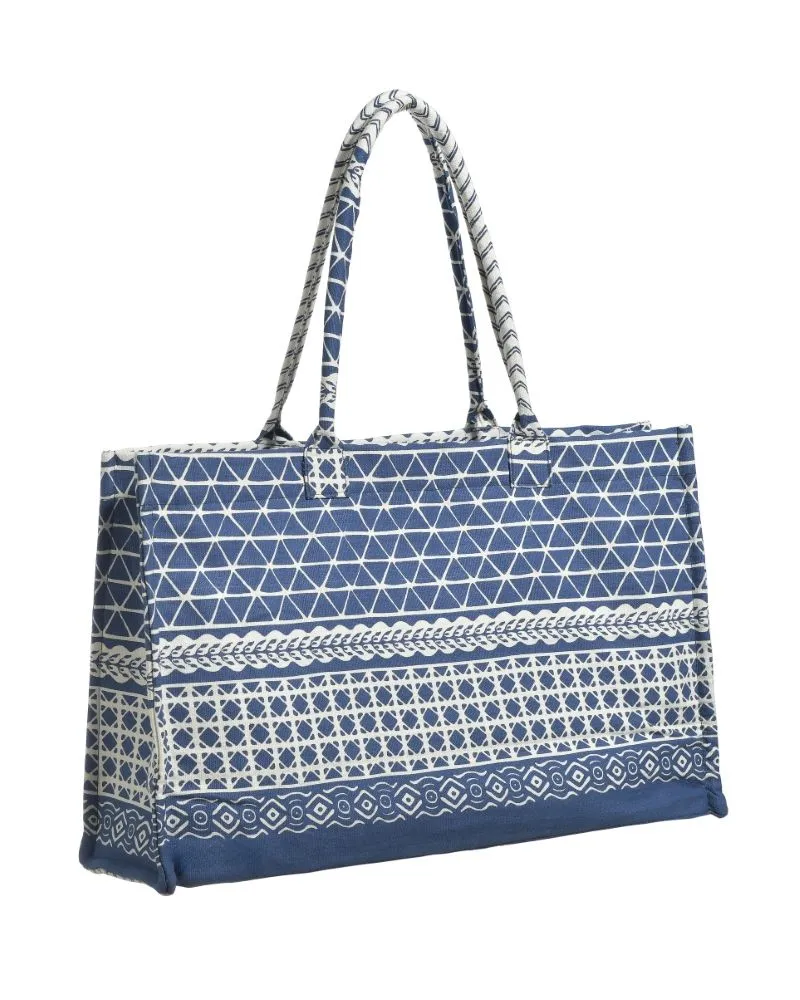 ΤΣΑΝΤΑ ΥΦΑΣΜΑΤΙΝH ΣΕ ΜΠΛΕ/ΛΕΥΚΟ ΧΡΩΜΑ (50%COTTON 50% POLYESTER) ΤΣΑΝΤΑ ΥΦΑΣΜΑΤΙΝH ΣΕ ΜΠΛΕ/ΛΕΥΚΟ ΧΡΩΜΑ (50%COTTON 50% POLYESTER)