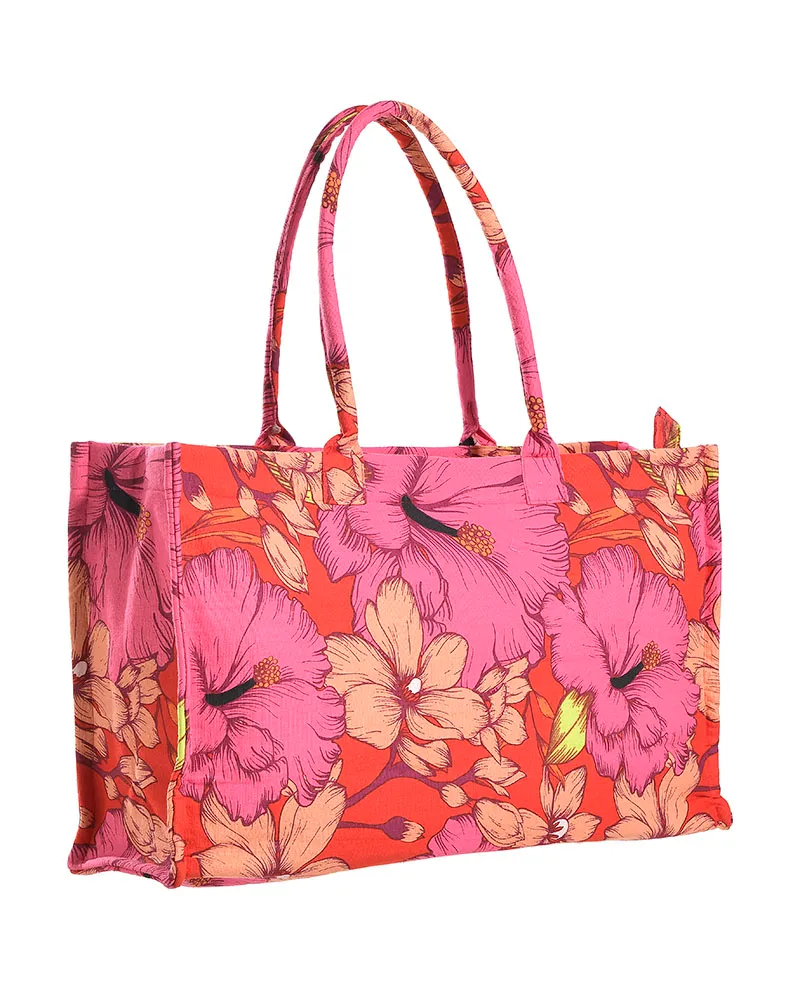 ΤΣΑΝΤΑ ΥΦΑΣΜΑΤΙΝH ΡΟΖ ΦΛΟΡΑΛ (50%COTTON 50% POLYESTER) ΤΣΑΝΤΑ ΥΦΑΣΜΑΤΙΝH ΡΟΖ ΦΛΟΡΑΛ (50%COTTON 50% POLYESTER)