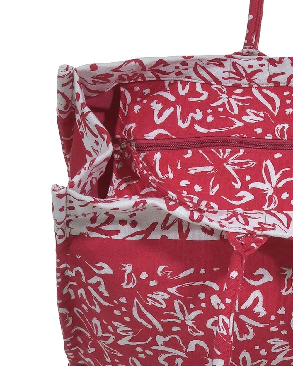 ΤΣΑΝΤΑ ΥΦΑΣΜΑΤΙΝH ΣΕ ΚΟΚΚΙΝΟ/ΛΕΥΚΟ ΧΡΩΜΑ (60%COTTON 40% POLYESTER)