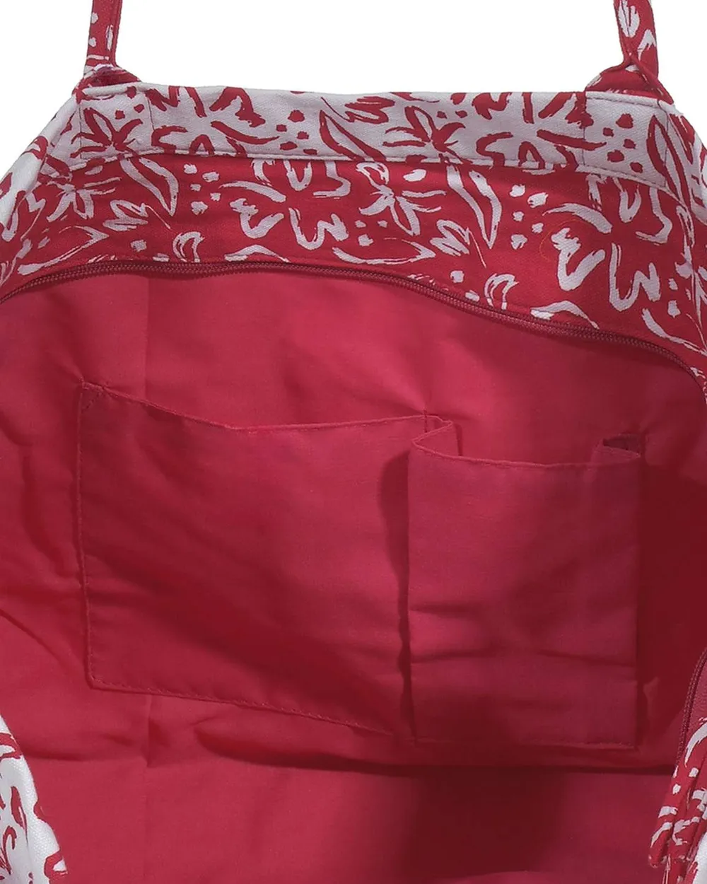 ΤΣΑΝΤΑ ΥΦΑΣΜΑΤΙΝH ΣΕ ΚΟΚΚΙΝΟ/ΛΕΥΚΟ ΧΡΩΜΑ (60%COTTON 40% POLYESTER)