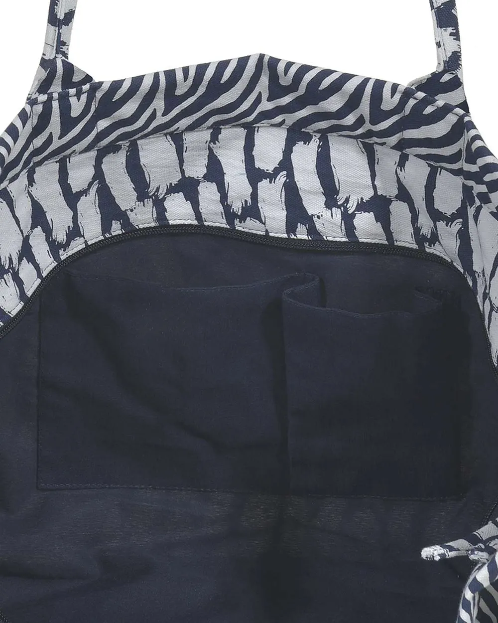 ΤΣΑΝΤΑ ΥΦΑΣΜΑΤΙΝH ΣΕ ΛΕΥΚΟ/ΜΠΛΕ ΧΡΩΜΑ (50%COTTON 50% POLYESTER)