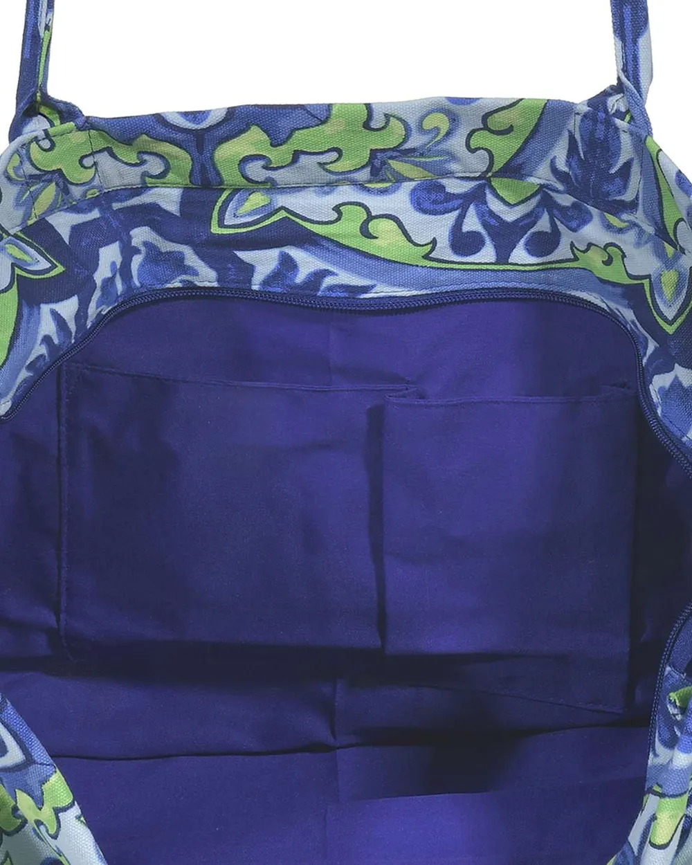 ΤΣΑΝΤΑ ΥΦΑΣΜΑΤΙΝH ΣΕ ΜΠΛΕ/ΠΡΑΣΙΝΟ ΧΡΩΜΑ (60%COTTON 40% POLYESTER)