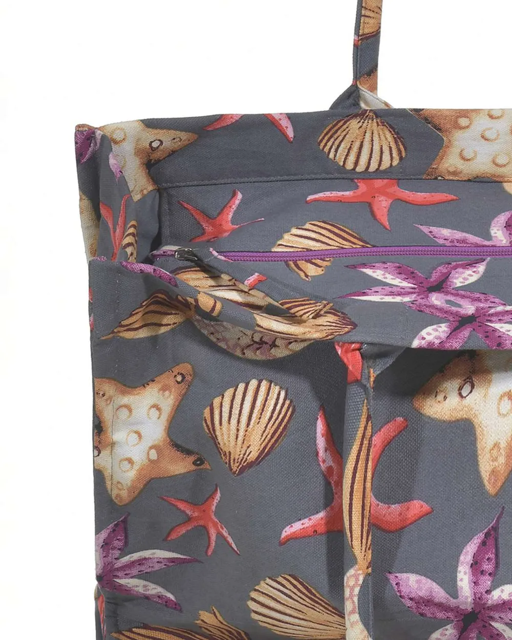 ΤΣΑΝΤΑ ΥΦΑΣΜΑΤΙΝH ΣΕ ΓΚΡΙ ΧΡΩΜΑ ΜΕ ΚΟΧΥΛΙΑ (50%COTTON 50% POLYESTER)