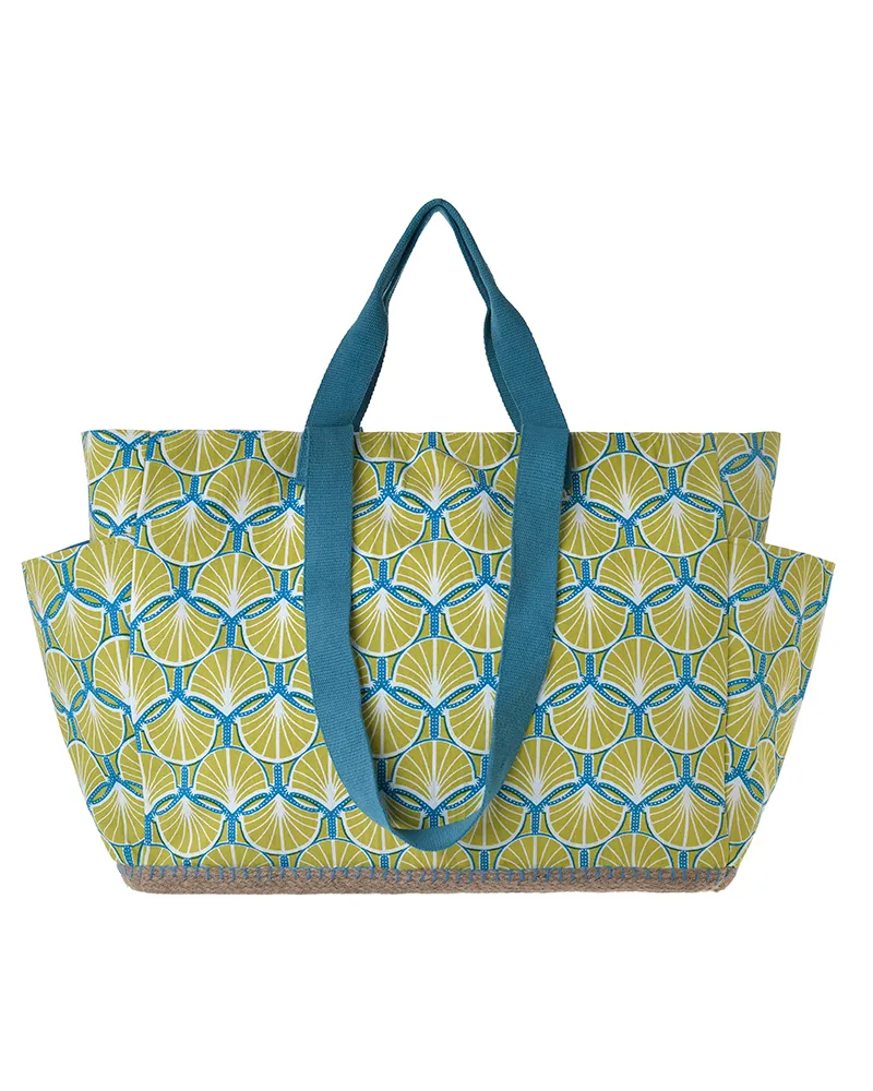 ΤΣΑΝΤΑ ΥΦΑΣΜΑΤΙΝH ΚΙΤΡΙΝΗ/ΓΑΛΑΖΙΑ 48X38X18 (50% COTTON 50% POLYESTER)