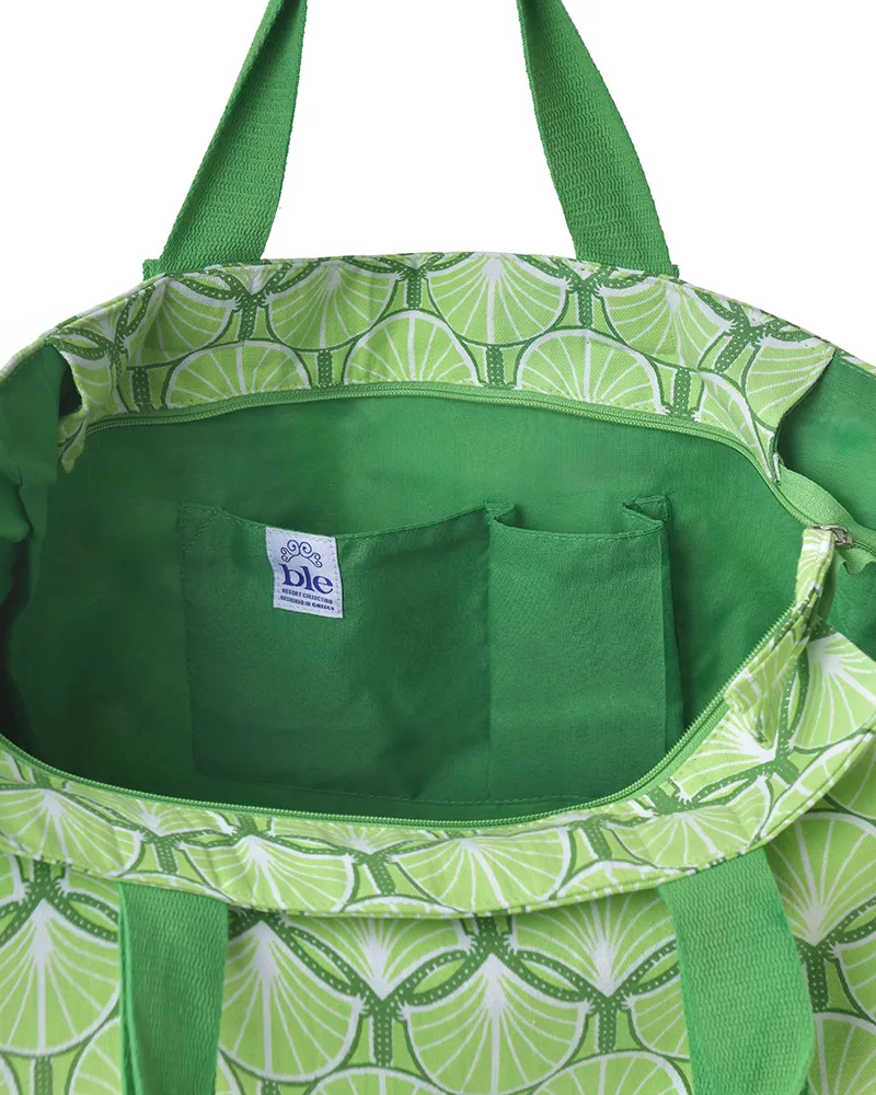 ΤΣΑΝΤΑ ΥΦΑΣΜΑΤΙΝH ΠΡΑΣΙΝΗ 48X38X18 (50% COTTON 50% POLYESTER)