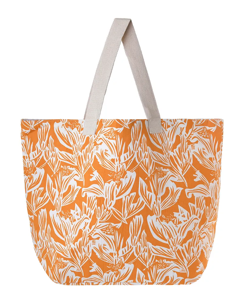 ΤΣΑΝΤΑ ΥΦΑΣΜΑΤΙΝH ΠΟΡΤΟΚΑΛΙ/ΛΕΥΚΟ 40X43X20 (50% COTTON 50% POLYESTER)