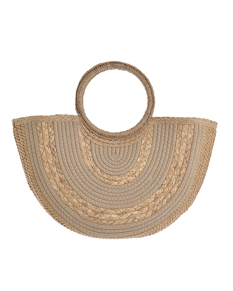 ΤΣΑΝΤΑ ΨΑΘΙΝΗ ΜΠΕΖ/ΚΑΦΕ ΜΕ ΦΟΥΝΤΑ (STRAW/PAPER)