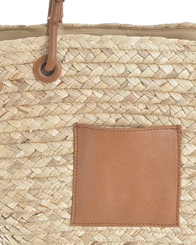 ΤΣΑΝΤΑ ΨΑΘΙΝΗ ΜΠΕΖ ΜΕ ΚΑΦΕ ΛΕΠΤΟΜΕΡΕΙΕΣ (STRAW)