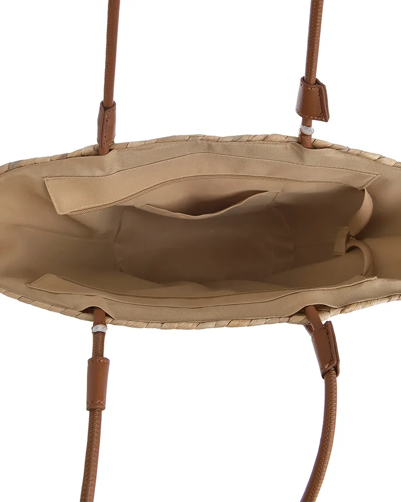 ΤΣΑΝΤΑ ΨΑΘΙΝΗ ΜΠΕΖ ΜΕ ΚΑΦΕ ΛΕΠΤΟΜΕΡΕΙΕΣ (STRAW)