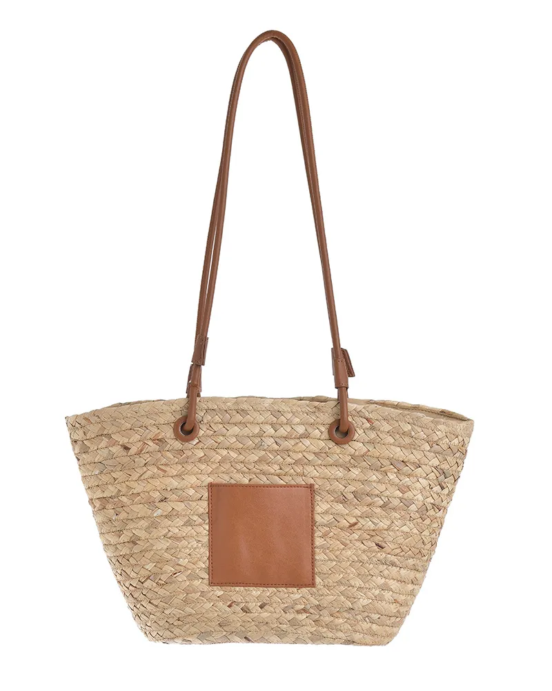 ΤΣΑΝΤΑ ΨΑΘΙΝΗ ΜΠΕΖ ΜΕ ΚΑΦΕ ΛΕΠΤΟΜΕΡΕΙΕΣ (STRAW)