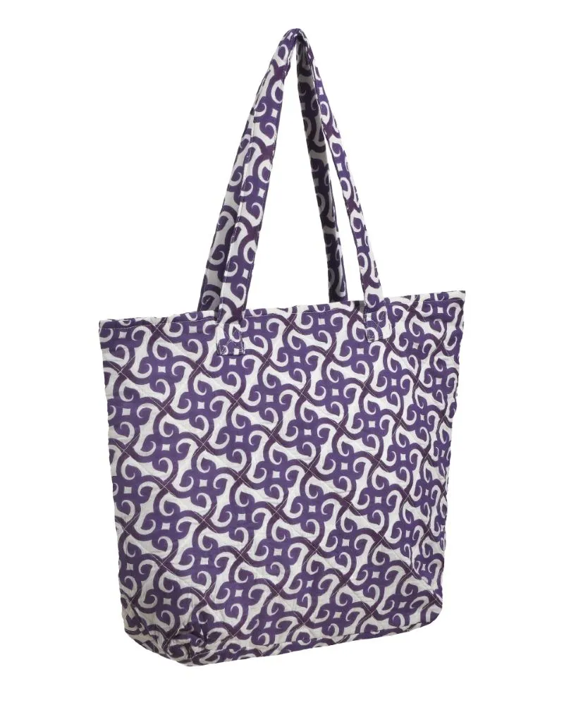 ΤΣΑΝΤΑ ΥΦΑΣΜΑΤΙΝΗ ΛΕΥΚΟ/ΜΩΒ (100% COTTON)