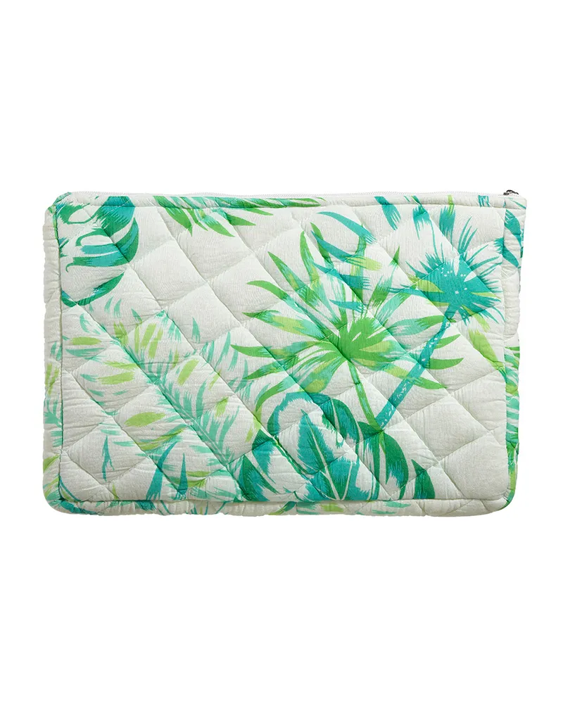 ΤΣΑΝΤΑ ΥΦΑΣΜΑΤΙΝΗ ΛΕΥΚΟ/ΠΡΑΣΙΝΟ ΜΕ ΦΥΛΛΑ (100% COTTON)