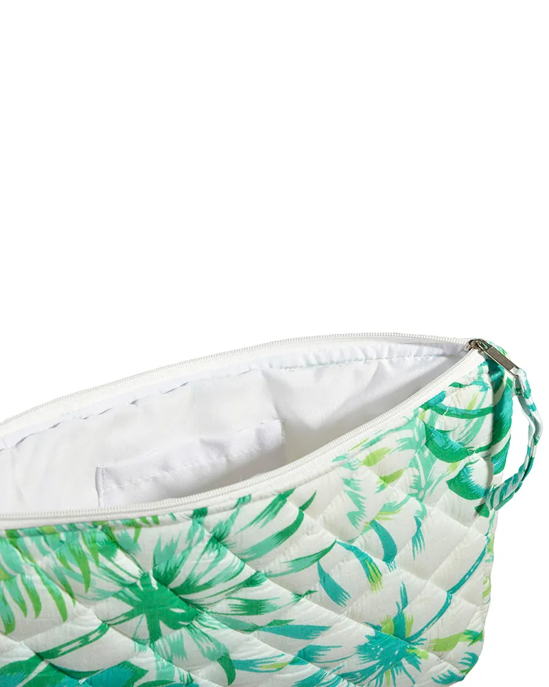 ΤΣΑΝΤΑ ΥΦΑΣΜΑΤΙΝΗ ΛΕΥΚΟ/ΠΡΑΣΙΝΟ ΜΕ ΦΥΛΛΑ (100% COTTON)