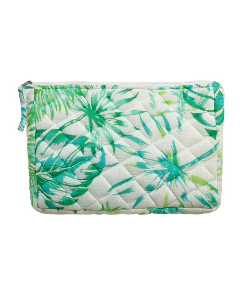 ΤΣΑΝΤΑ ΥΦΑΣΜΑΤΙΝΗ ΛΕΥΚΟ/ΠΡΑΣΙΝΟ ΜΕ ΦΥΛΛΑ (100% COTTON)