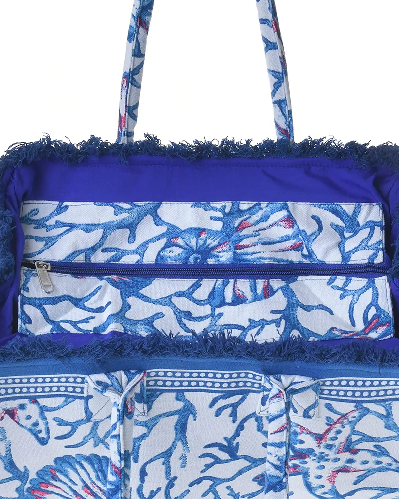 ΤΣΑΝΤΑ ΥΦΑΣΜΑΤΙΝΗ ΜΠΛΕ/ΛΕΥΚΗ ”ΚΟΡΑΛΙΑ” 35Χ30Χ22 (100% COTTON CANVAS WITH POLYESTER LINING) ΤΣΑΝΤΑ ΥΦΑΣΜΑΤΙΝΗ ΜΠΛΕ/ΛΕΥΚΗ ”ΚΟΡΑΛΙΑ” 35Χ30Χ22 (100% COTTON CANVAS WITH POLYESTER LINING)