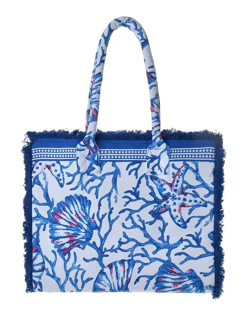 ΤΣΑΝΤΑ ΥΦΑΣΜΑΤΙΝΗ ΜΠΛΕ/ΛΕΥΚΗ ”ΚΟΡΑΛΙΑ” 35Χ30Χ22 (100% COTTON CANVAS WITH POLYESTER LINING) ΤΣΑΝΤΑ ΥΦΑΣΜΑΤΙΝΗ ΜΠΛΕ/ΛΕΥΚΗ ”ΚΟΡΑΛΙΑ” 35Χ30Χ22 (100% COTTON CANVAS WITH POLYESTER LINING)