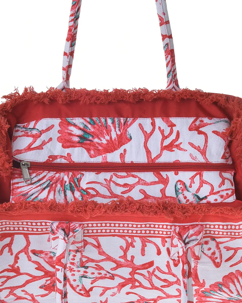 ΤΣΑΝΤΑ ΥΦΑΣΜΑΤΙΝΗ ΚΟΚΚΙΝΗ/ΛΕΥΚΗ ”ΚΟΡΑΛΙΑ” 35Χ30Χ22 (100% COTTON CANVAS WITH POLYESTER LINING) ΤΣΑΝΤΑ ΥΦΑΣΜΑΤΙΝΗ ΚΟΚΚΙΝΗ/ΛΕΥΚΗ ”ΚΟΡΑΛΙΑ” 35Χ30Χ22 (100% COTTON CANVAS WITH POLYESTER LINING)